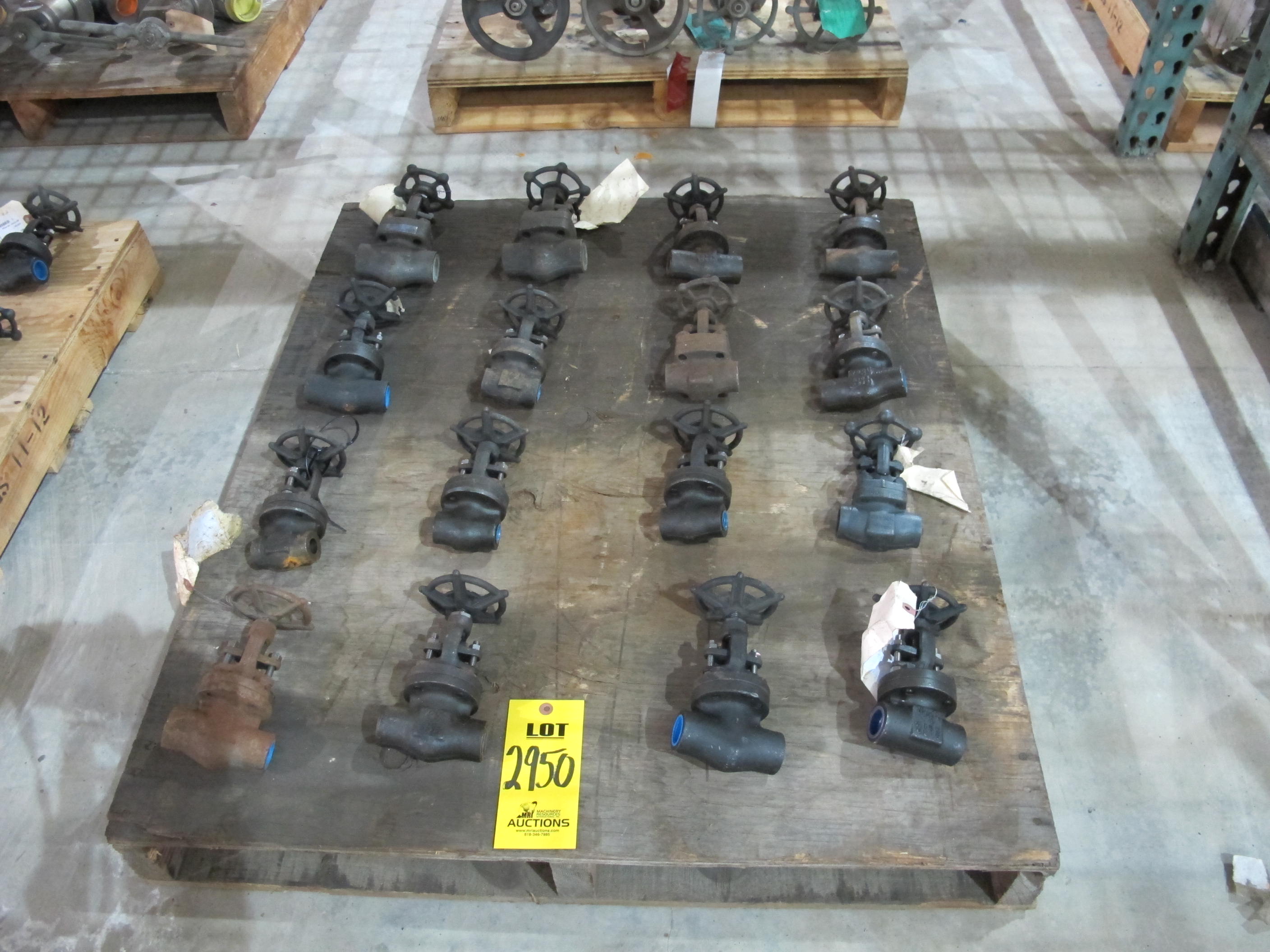 LOT PALLET W/ (16) ASSORTED VALVES (W-51) LOADING & HANDLING FEE $15-
